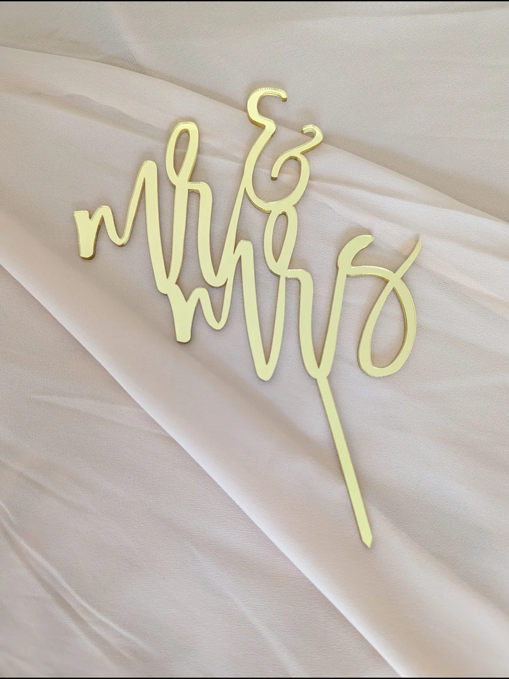 Mr. & Mrs. Gold Wedding Cake Topper